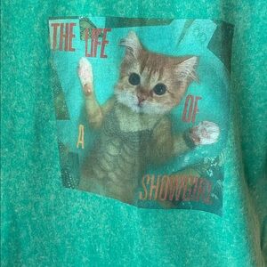 Taylor Swift T-Shirt Funny Green Tik Tok Cat sz XL Quirky Eclectic Dopamine